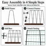 FOLLOOK Cucumber Trellis for Raised Garden Bed, 63x48inch, Black