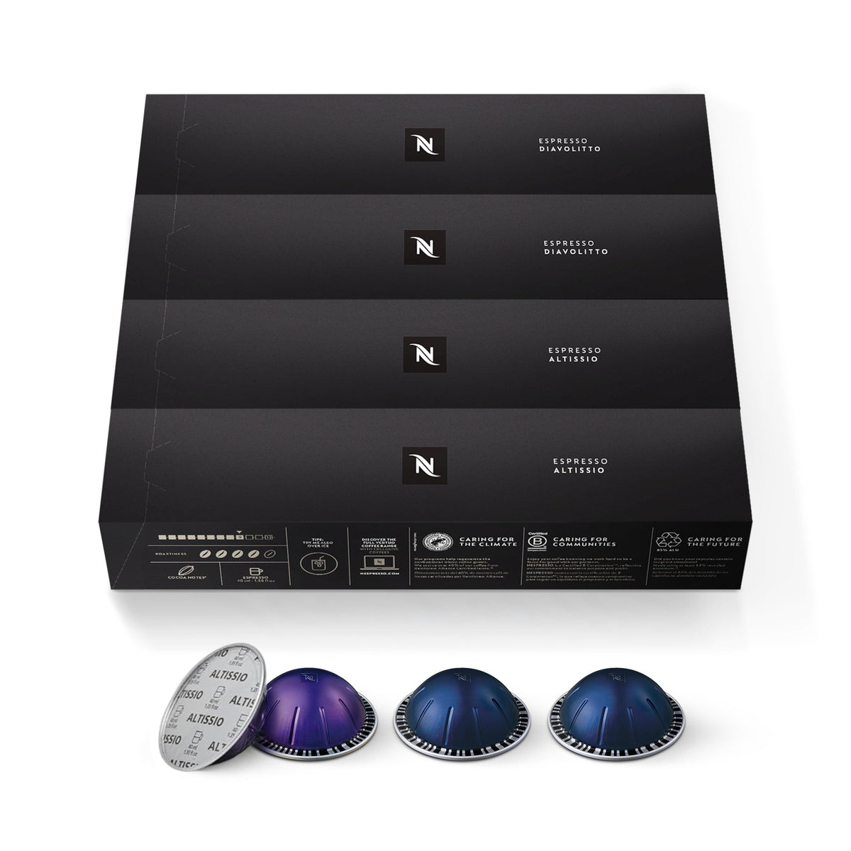 Nespresso Vertuo, Espresso, Bold Variety Pack, Mixed Roast, 40-Count Pods