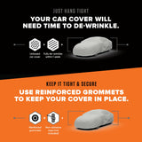 Budge Lite Car Cover, Indoor Protection, Breathable Dustproof Cover, Fits Full-Size Sedans up to 264 Inches, Gray, Size 5