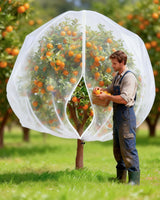 2 Packs 10x10FT Fruit Tree Netting with Zipper, 60-Mesh PE Pest Barrier