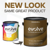 EVOLVE Interior Paint & Primer, Eggshell (Warm Gray), 5 Gallon – One-Coat Coverage, Excellent Hide, Low VOC, Low Odor, Washable Paint for Walls, Doors & Trim