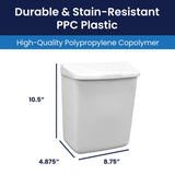 Hospeco Feminine Hygiene Receptacle White ABS Plastic 250-201W