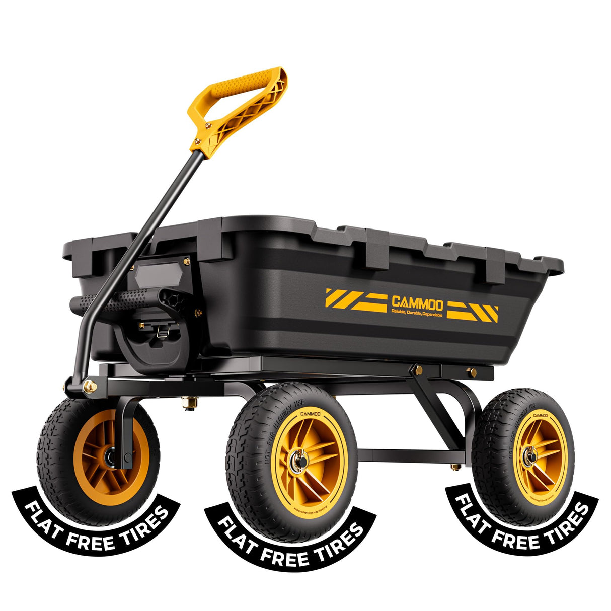 CAMMOO 900 lb Garden Dump Cart, Expandable, 10 in No-Flat Tires