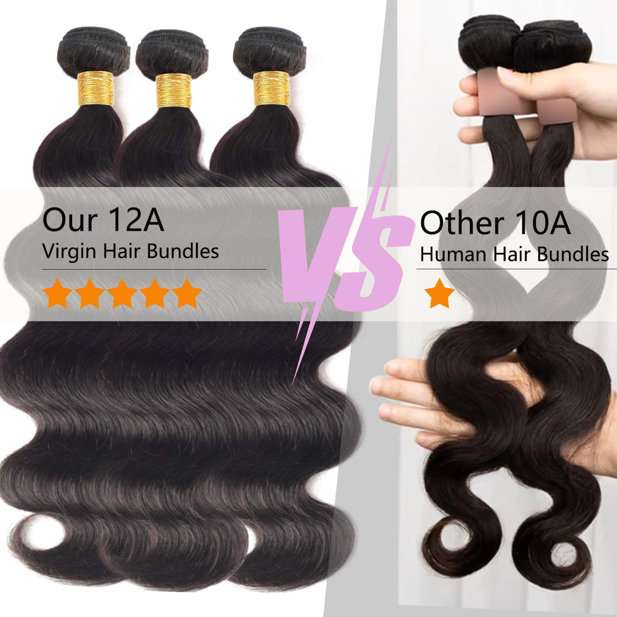 12A Brazilian Human Hair Bundles Body Wave 28 inch Single Bundle Virgin Hair Bundles Body Wave Bundles Human Hair 100G Natural Black Hair Extensions