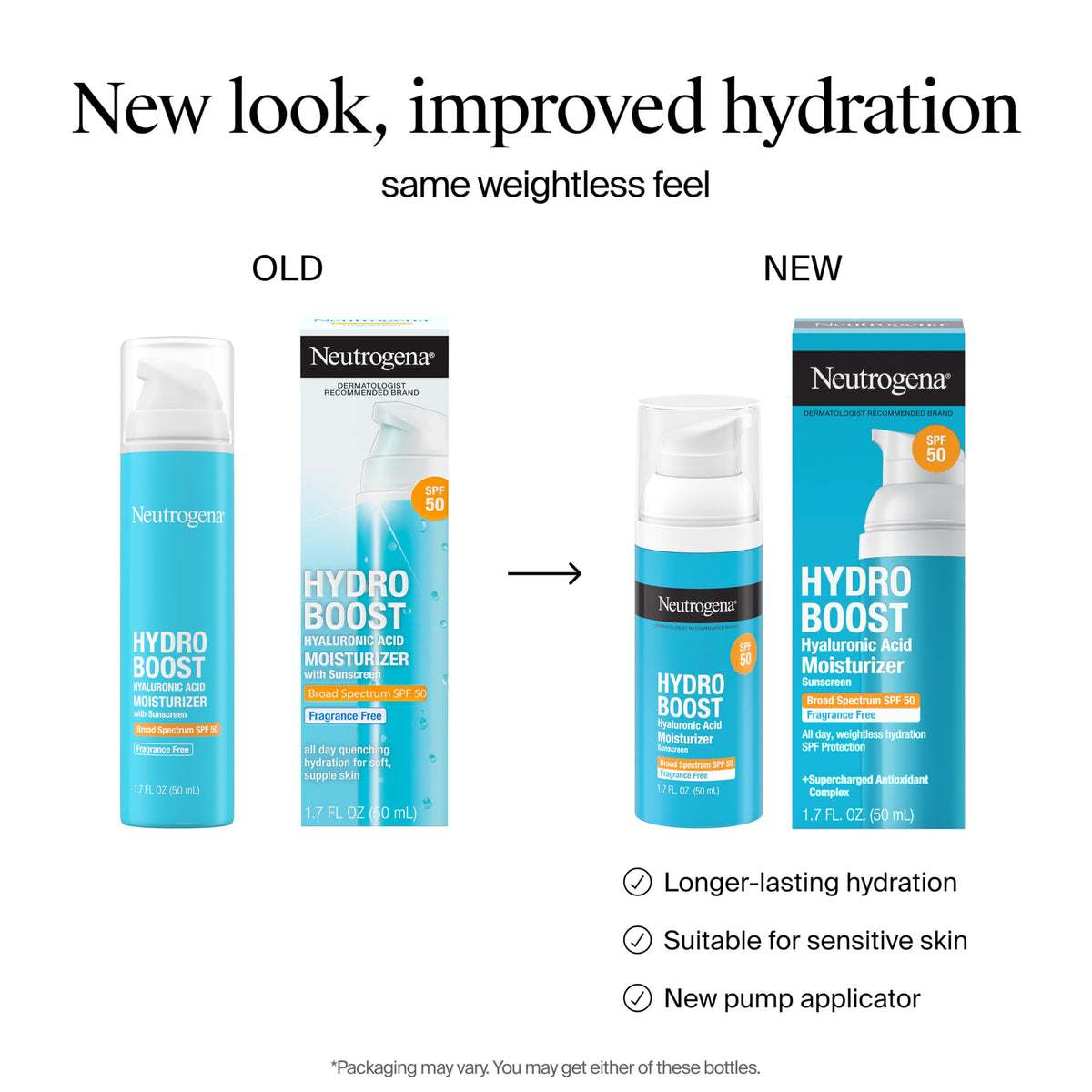Neutrogena Hydro Boost Face Moisturizer SPF 50, 1.7 fl oz