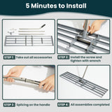 Dremmt Lawn Leveling Rake 45"x10" Lawn Leveler Ground Full Stainless Steel Leveling Landscape Rake Topdressing Spreader Levelawn Tool for Backyard, Garden, Golf Couse, Farm, Pasture