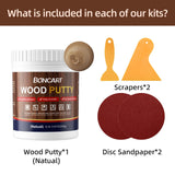 Boncart Wood Filler,Wood Putty,Wood Filler Paintable,Wood Repair Putty Stainable,9.87 Ounce Natual Wood Filler,Wood Furniture Repair Kit,Quickly Repair Any Broken and defective Wooden Furniture