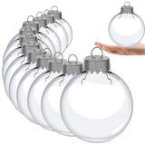3.15 inch Clear Plastic Ornament Balls, Christmas Balls, DIY Fillable Ornaments, Clear Ornaments for Crafts Fillable - 12 PCS