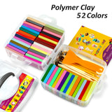 Polymer Clay 52 Colors, Modeling Clay for Kids, Non-Sticky Oven Bake Clay with Sculpting Tools and Accessories, Halloween Christmas Gift for Children and Artists