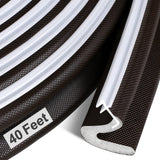 40 Feet Door Weather Stripping, Kerf Weather Stripping for Doors with Groove, Kerf Door Seal for Large Gap and Easy Installation(40, Brown)