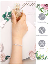 Trnayi 6 Pcs Bridesmaid Bracelets Jewelry Bridesmaid Gifts,Silver Leaf