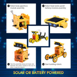 Solar Robot Kit for Kids Age 8-12, STEM Building Toys,12-in-1 Build Your Own Robot with Solar Panel & Battery Power, Science Engineering Christmas Birthday Idea Gifts for Boy Age 8 9 10 11 12