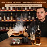 UPSPORT Electric Whiskey Smoker Kit with 4 Light Modes, Rechargeable Cocktail Smoker, 6 Wood Chips, No Butane Required, Christmas/Birthday Gifts for Men, Dad, Husband