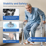 Jofulity Raised Toilet Seat with Handles Open-Front Design, Adjustable Height & Width 440lbs Toilet Seat Riser for Seniors, Elevated Toilet Seat for Elderly Handicap Surgery Pregnant, Toilet Bath Bed