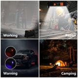 120W Solar Rechargeable Work Light, 144 LED Portable Flood Light with Stand, IP66 Waterproof 4 Modes LED Job Site Lighting Flashlights for Mechanic Camping Fishing Car Repair(Black 1 Pack)