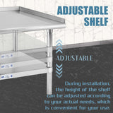 HALLY Stainless Steel Equipment Stand 28x48 Inches with Undershelf, NSF Commercial Prep & Work Table with Rear and Side Risers, Heavy Duty Grill for Kitchen, Bar, Restaurant, Home and Hotel