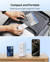 TROND Outlet Extender with 360° Rotating Plug, 6 AC Outlet Splitter with On/Off Switch, Multi Plug Adapter with PD 20W USB C, 2 USB-A & 2 USB-C, 3 Way Wall Extension Outlet for Home Office Travel