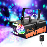 HAKUTA Fog Machine, Smoke Machine with Disco Ball Light and LED RGB Lights, 3000 CFM Spray with Auto Spray Function, Great for Halloween, Christmas, Wedding, Stage Performance and Parties