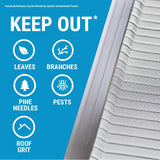 RAPTOR GUTTER GUARD – 48 FT. (Nominal) Contractor Grade Stainless Steel Micro-Mesh Gutter Guard Kit with Screws Included. Fits 5 in. Gutters and Smaller. DIY-Friendly. (5.625 in. x 47.625 in.)