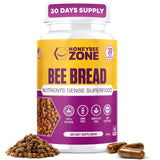 HONEYBEEZONE Bee Bread Capsules – Nutrient-Rich Superfood for Energy Boost, Immune Support Supplement | Non-GMO, Gluten-Free, 60 Easy-to-Swallow Veggie Capsules