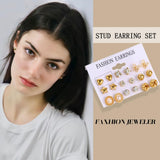 42 Pairs Gold Hoop Earrings Set for Women, Multiple Styles