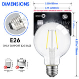 ENERGETIC SMARTER LIGHTING 5W Dimmable G25 LED Edison Light Bulb, G25 (G80) Globe Bulb, 60W Equivalent, 5000K Daylight, Christmas Light, E26 Standard Base, ETL Listed, 6-Pack