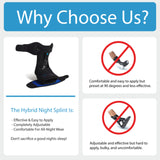 Ovation Medical Hybrid Night Splint - Comfortable and Supportive Plantar Fasciitis Night Splint - Premium Nighttime Foot Brace for Heel Pain - Combination Posterior and Dorsal (Large-X-Large)