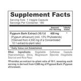 NusaPure Pygeum Bark 10:1 Extract, 450 mg Equivalent to 4,500mg 180 Veggie Caps (Non-GMO, Vegan)
