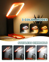 10X Magnifying Glass with Light and Stand, Rechargeable Folding Handheld Real Glass Magnifier, 3 Color Modes Dimmable Lighted Page Magnifier for Reading Small Prints, Seniors with Macular Degeneration