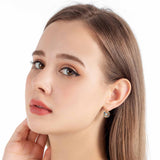 EVEVIC Austrian Crystal Flower Leverback Earrings for Women