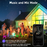 INZIDOL 100FT Permanent Outdoor Lights, IP67 Waterproof,for House Roof, Christmas, Holiday, Party, Daily Lighting, Smart RGB Outdoor Lights with Remote APP Control & DIY Scenes