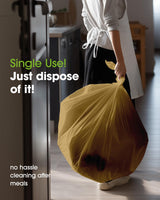 Pureegg Plastic Table Cloth Disposable 10 Pack, 54 x 108 Inch Table Cloths, Graduation Decorations, Thanksgiving, Christmas Tablecloths, Rectangle, Plastic Cover, Leakproof & Sturdy, Gold