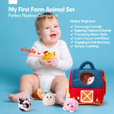 hahaland Baby Toys 6-12 Months - Surprise Barn Stuffed Farm Animals, Rattle, Crinkle, Mirror, Montessori Toys for 6 Month Old Babies Sensory Balls Toddlers 1-3 Gifts Christmas Baby Stocking Stuffers