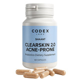 Codex Labs Shaant Clear Skin Supplement – 60 Vegan Capsules | Acne Probiotics with 9-Strain Blend, Green Tea EGCG & Guggul – Daily Support for Acne-Prone Skin & Clear Complexion