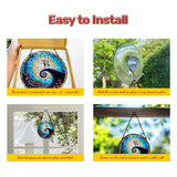 GENANY Spooky Stained Glass Window Hanging, Spring Sun Catcher with Metal Chain and Hook, Romantic Gifts for Women Friends Family, Garden Decor, Housewarming Gifts, Outdoor Decor