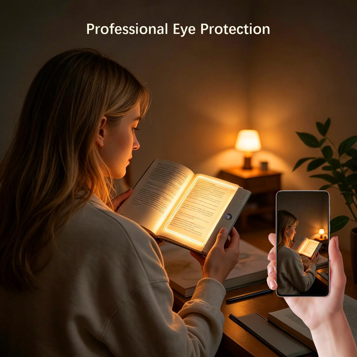 Choudao Tech LED Book Light and Night Light 2 in 1, 3 Color Temperatures & Stepless Dimming, USB Rechargeable Reading Light with Timer for Night Reading (White)