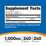 Nutricost Taurine 1000mg Capsules Supplement, 240 Capsules Per Bottle, Non-GMO & Gluten Free