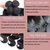 Katspon 12A Human Hair Bundles 16 18 20 22 Inch Body Wave 100% Unprocessed Brazilian Virgin Hair 4 Bundles Deals Human Hair Extensions Quick Weave Human Hair Natural Black