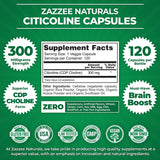 Zazzee Citicoline CDP Choline Capsules and Alpha GPC Choline Capsules