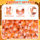 Geelin 60 Pcs Mini Resin Fox Figures Bulk Cute Miniatures Figurines Tiny Woodland Animal Tabletop Tray Statue Woodland Animals Favors for Home Desktop Landscape Dollhouse Decor Adult Gift