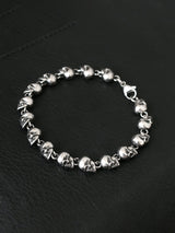 HAQUIL Gothic Skull Beaded Link Bracelet for Men, Skull Jewelry Gift