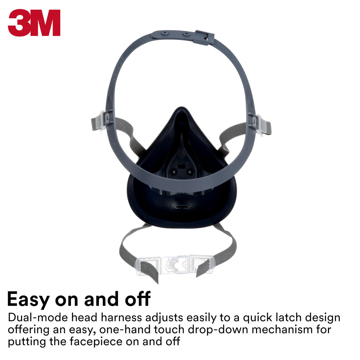 3M Reusable Respirator Half Facepiece 7503, NIOSH, 3M Cool Flow Valve, Dual Airline Supplied Air Compatible, Integrated Dropdown Suspension, Bayonet Connections, For Chemical Handling, Painting, Large