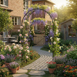 Garden Arch Galvanized Metal Rust-Proof Heavy Duty for Climbing Vines Roses