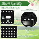 Gisafai 200 Pcs Landscape Staple Gasket Garden Landscape Staples Washer Pad Yard Pins Pad for Outdoor Weed Barrier Fabric Yard Tent (Black)