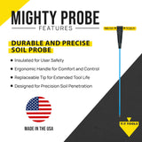 T&T Tools 48-Inch Mighty Probe Metal Soil Probe – 3/8" Hex Rod - 1 Pack