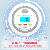 3 Packs Smoke and Carbon Monoxide Detector, 2-in-1 Combo Alarm, Battery Operated Smoke Detector & CO Alarm with LCD Display, Dual Sensor Smoke Alarm &CO Sensor, Easy to Install,85db Sound