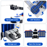 3-in-1 Large Fire Truck Toy with Garage & 6 Cars, Water Pump, Extendable Ladder, Lights & Siren Sounds, Fire Rescue Truck Vehicle Toy for Boys Girls 3+, Christmas Birthday Gift