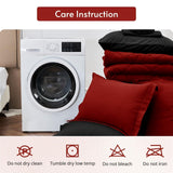 MUXHOMO Queen Comforter Set 7 Pieces, Reversible Bed in a Bag, Red/Black