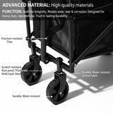 Opkkcun 80L Small Collapsible Wagon Cart Foldable Garden Cart with All Terrain Wheels, Lightweight Portable Utility Wagon for Beach, Camping, Grocery, Shopping, Outdoor Sports