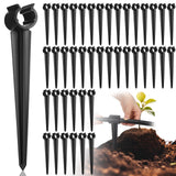 Quzzil 50 Pcs Irrigation Drip Support Stakes 1/2 Inch Tubing Hose Holder, Pipe Universal Drip Lines Tubing Hose for Gardening Patio Lawn Irrigation Growing